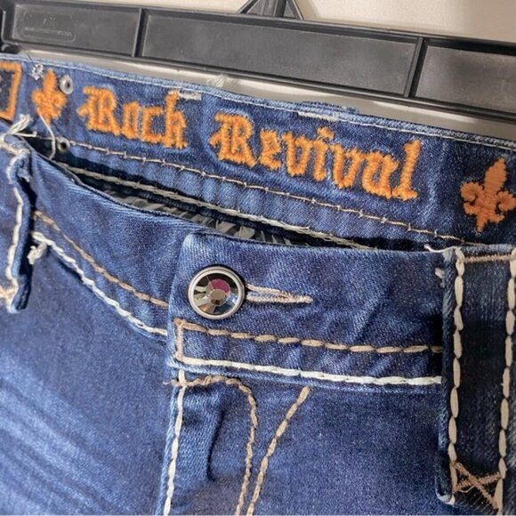 Rock Revival Ciel Easy Capri Med Wash Cropped Jeans Capri Pants 29 - Picture 3 of 15